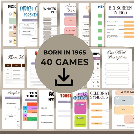 60th Birthday Games Bundle, Fun Birthday Party Games, Unique 60th Birthday Ideas, Complete Birthday Game Bundle - Etsy