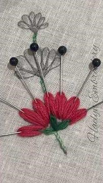 Easy & Beautiful Floral Embroidery 🌸🧵 | Step-by-Step Hand Embroidery #Shorts