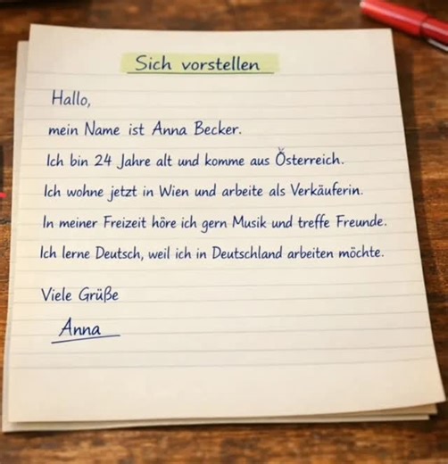 Easygerman01 on Instagram: "Learning German step by step 📖✍️ 👉 Sich vorstellen (Self-Introduction) Simple sentences, clear grammar & A2 level German 💙 If you’re learning Deutsch, save this post & practice daily! 🇩🇪🔥 📍Perfect for beginners 🎯 Speak with confidence 📚 Learn German the easy way 👉 Follow for more German language content #LearnGerman #GermanLanguage #DeutschLernen #A2German"