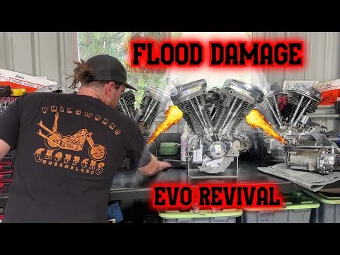 Harley Davidson Evo Complete Rebuild After Flood! - The Half Sunk Evolution