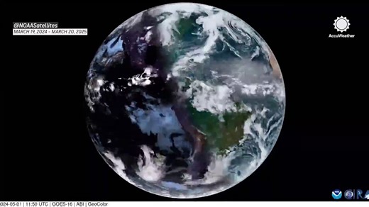 March equinox captured on satellite imagery time-lapse