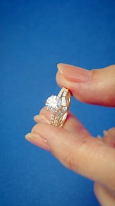 2.5K views · 19 reactions | Enhancers are the perfect way to add a unique touch to any bridal stack. They pair beautifully with engagement rings, featuring elegant stone shapes and higher carat weights for extra sparkle. ✨ #Bridal #EngagementRings #WeddingBands #BridalStack #Bridal | Stuller, Inc. | Facebook