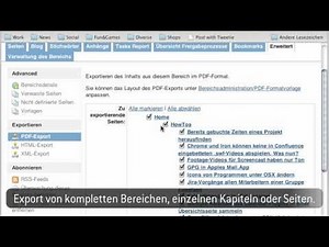 Confluence-Tutorial zu den Export Funktionen