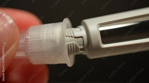 Diabetes semaglutide pen injector and syringe connecting for injection and preparation to control blood sugar levels and prevent diabetes.