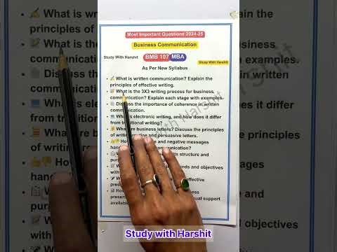 Business Communication 📘 | BMB 107 AKTU MBA 🔥 Important Questions 🔥 | Semester 1 (2025)