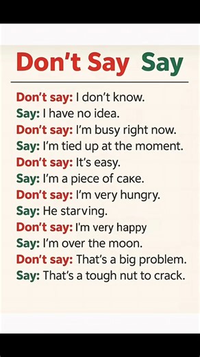 💬 Don't Say VS Say! Upgrade Your English in Seconds! 💬🔥