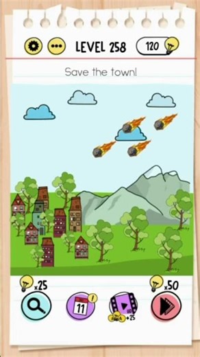 Brain Test Level 258 Answer | Save the town