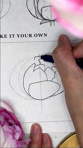 How to draw Peony flowers the best way I could figure out ✨