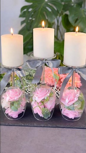 Turn Wine Glasses Into Stunning Candle Decor in 60 Seconds! ✨ DIY Centerpiece