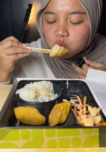 mukbang hokben, enak bgt salad nya woii🔥😭 GAIS BELI NYA PAKE VOUCHER TIKTOK LEBIH MURCE WOII #hokben #asmr #mukbang #makananviral #eatingshow