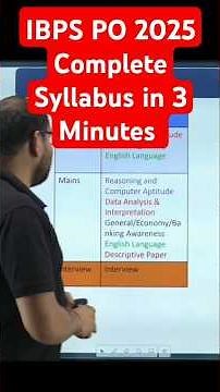 IBPS PO Syllabus 2025 | IBPS PO Mains & Prelims Detailed Syllabus 2025 | IBPS Bank Po Exam Syllabus