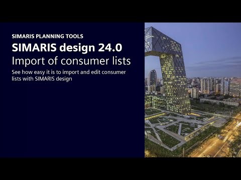 Import consumer lists with SIMARIS design 24.0