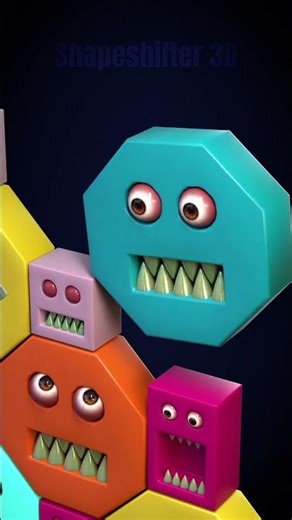 Shape monsters and the wild octagons #animation #cartoon #toys #3danimation