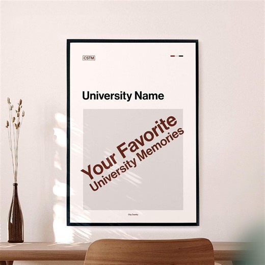 Custom Your University Memory Poster: Minimalist College Art Print, Modern and Unique Wall Art Design (digital Download) - Etsy