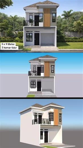 Desain Rumah 2 Lantai Minimalis 5x9 Meter