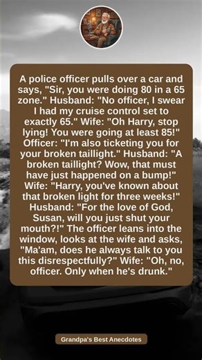 Wife Traffic Stop Confession Will Ruin Him#funny #joke #humor