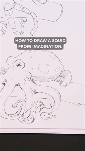 Artwod | How to draw a Squid from imagination #artwod #arttips #animalart #artreel | Instagram