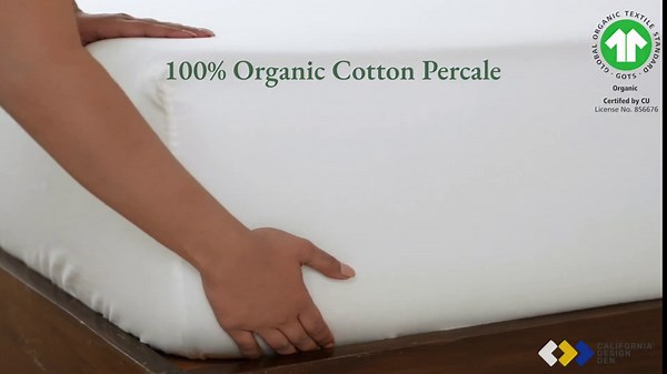 California Design Den Twin XL Fitted Sheet Only - 100% Organic Cotton Percale Deep Pocket, Lightweight, Snug-Fit, Soft & Crisp Cotton Fitted Sheet Twin XL - 1 Pc, White
