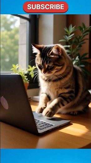 Cute Cat Typing on Laptop 🐾 Funny Cat Video 2025