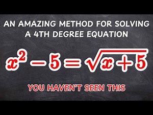 AN AMAZING METHOD for Solving a 4th Degree Equation