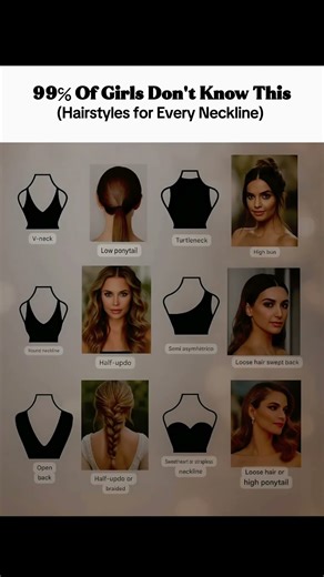 Hairstyles for Every Neckline-The Ultimate Styling Guide #HairStyleGuide #NecklineHairstyles