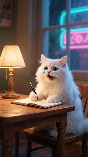"Sad Cat Writing Diary 😿 | Emotional Cat Meme Video | Funny Cute Cat Edits"#cat#sad#tears#shorts