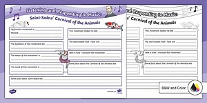 Listening and Responding to Music Worksheet: Saint-Saëns' Carnival of the Animals