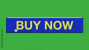 Buy Now button. Animation of a mouse cursor hitting Buy Now button on green screen