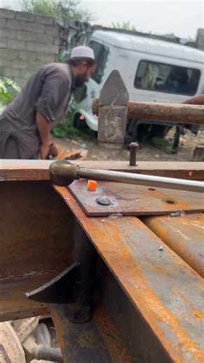 Truck frame rivet installed #truck #welding #frame