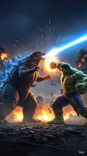 Hulk vs Godzilla: 💥Green Fury vs. Atomic King #hulk #godzilla #atomicbreath #ocean #shorts