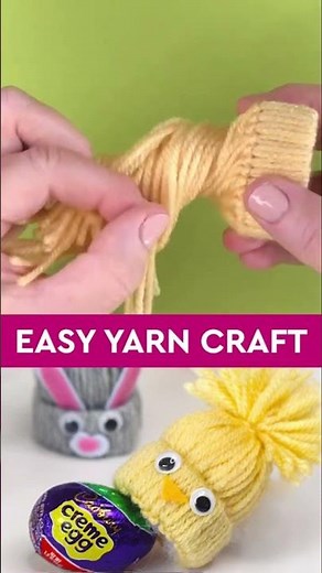 Easy Yarn Craft Chicks 🐣 Easter Springtime #studioknit #eastercraft #yarncraft