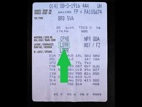 How to Find Your AUDI Paint Code