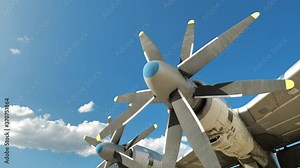 Timelapse Wing of old propeller-driven aircraft