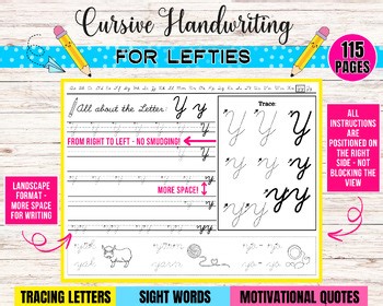 Cursive Handwriting Workbook for Left-Handed Kids