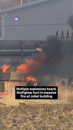 A massive fire destroyed a manufacturing facility in Joliet early this morning, leaving behind a collapsed roof, and one firefighter injured. | NBC Chicago