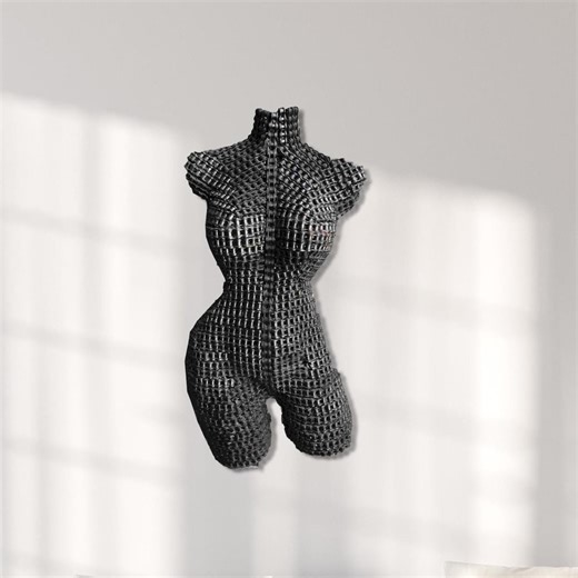 Recycled Metal Female Torso Sculpture: Abstract Wall Art Decor - Etsy