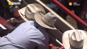 We've got him in the money. 💸 Clayton Biglow rides Scarlet Lady to the high score Saturday at the California Rodeo Salinas, qualifying him for the final round on Sunday. | Wrangler Western