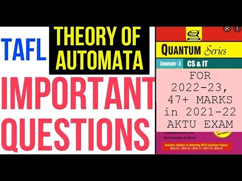 Theory of Automata (TAFL) Most important questions | 100% Pass | 2nd year most imp question series