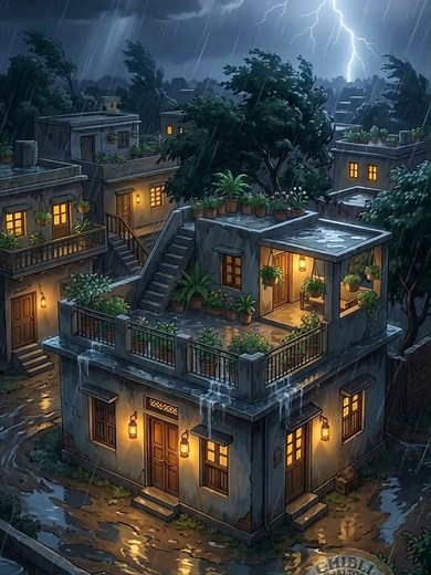 Enjoying a Rainy Night with Family