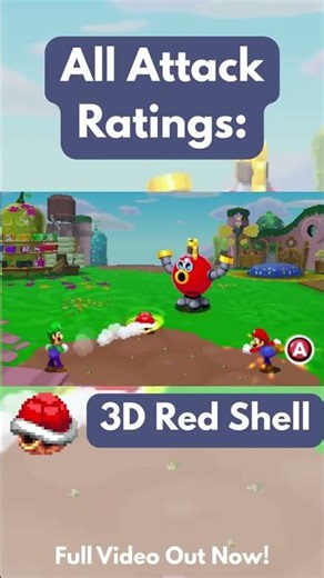 Mario & Luigi: Dream Team | Attack Performances: 3D Red Shell