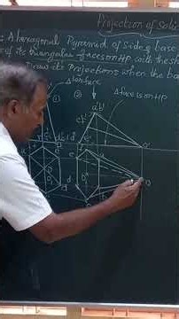 hexagonal Pyramid/ stage 2/ Engineering Drawing