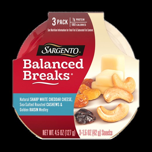 Balanced Breaks® Sharp White Cheddar, Cashews, Raisins