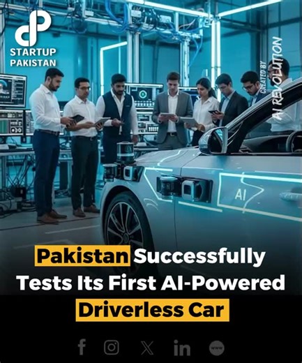 Startup Pakistan on Instagram: "Pakistan has achieved a major tech milestone as engineers at NED University successfully tested the country’s first AI-powered driverless car. Developed by the National Centre for Artificial Intelligence, the electric vehicle was equipped with advanced sensors, mapping tools, and computer vision to navigate the campus smoothly. The car currently operates at 15–20 km/h and can detect lanes, traffic signals, and obstacles. Engineers say the system is designed to han