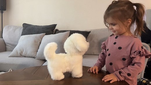 Watch CU-MATE Interactive Maltese Simulation Dog-Realistic Puppy Electronic Toy Dog with WalkingBarkingWag on Amazon Live