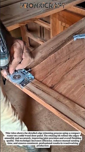 Detail Edge Trimming with Compact Router | Precision Wood Door Finishing