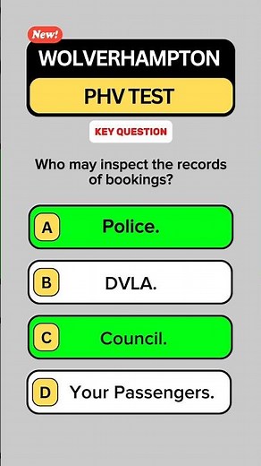 Key Questions: Wolverhampton Taxi Test