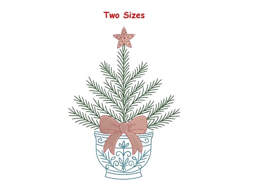 Chinoiserie Christmas Tree Embroidery Design | Holiday Stitch (two Sizes) - Etsy