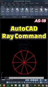 AS-18/AutoCAD Ray Command Tutorial – Create Rays from a Circle Center#AutoCAD #RayCommand