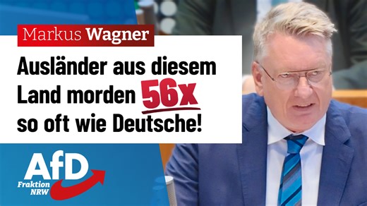 Die AfD hatte von Anfang an recht! Amtlich, schwarz auf weiß: Offizielle Zahlen belegen, dass die AfD von Anfang an recht hatte! Ausländer aus bestimmten Ländern begehen verschiedene Straftaten deutlich häufiger als Deutsche – teilweise bis zu 137-mal so oft! Markus Wagner (AfD) verdeutlicht mit einem drastischen Vergleich, wie gewaltig der Unterschied ist – und was passiert, wenn diese Tatsache noch länger verschwiegen wird. | AfD-Fraktion NRW