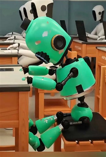 Only the green robot couldn’t operate a computer.#fyp #foryou #funnyvideos #cartoon #usa